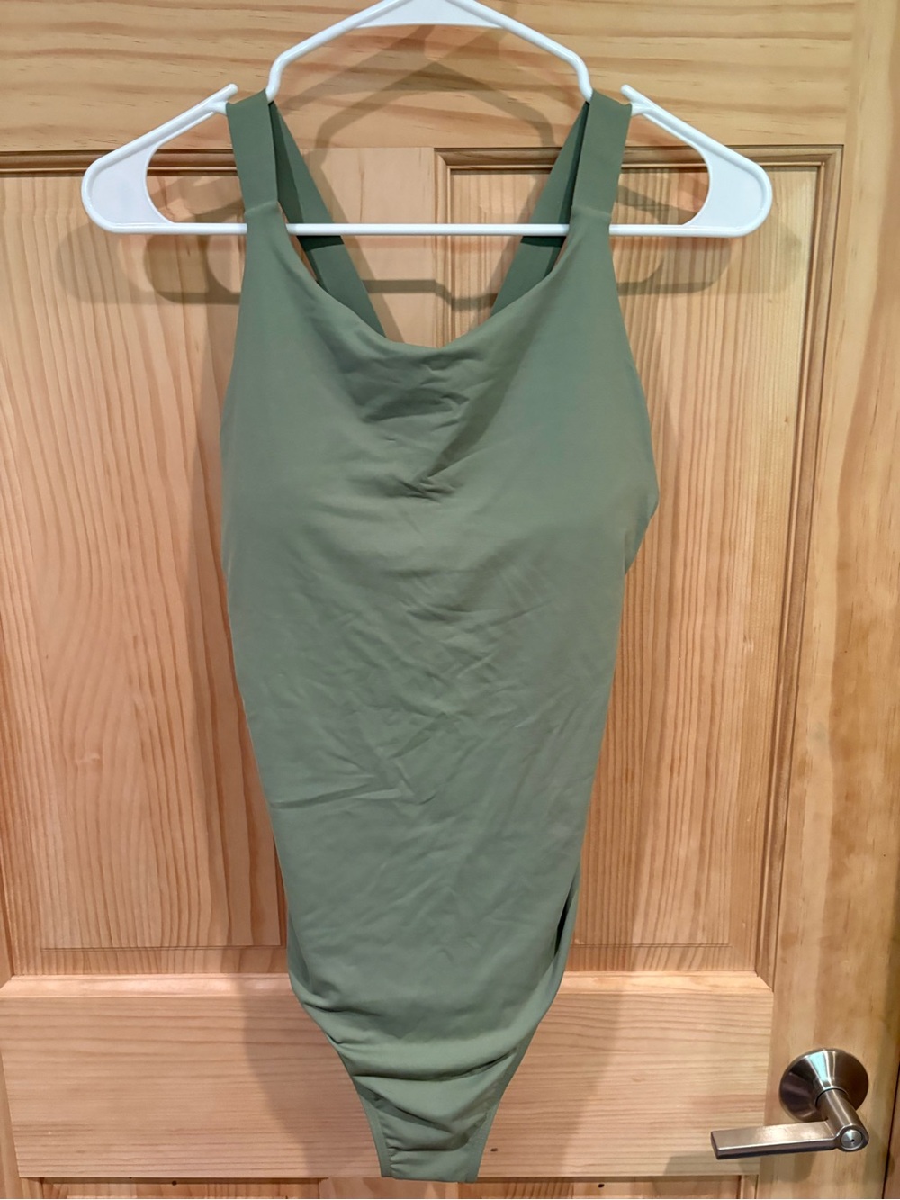 Olive Green Athleta Women's swimsuit. Medium tall